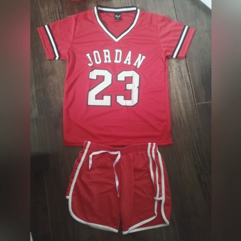 Jordan Red Shirt + Small Shorts (One size)